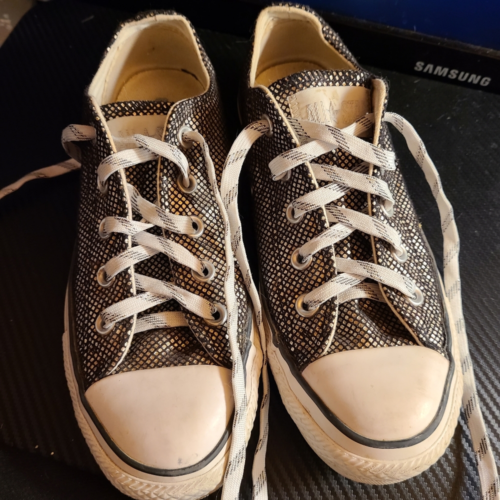 Black and Silver Converse